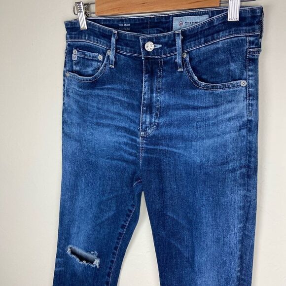 AG ‘The Janis’ Lightly Distressed High-Rise Flare Jeans - Picture 3 of 8